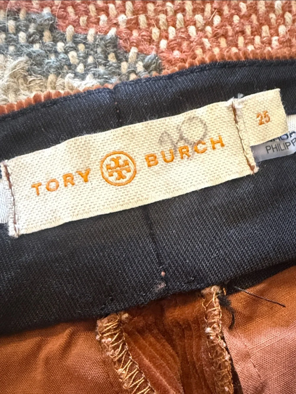 Tory Burch Cognac Corduroy Wide-Leg Pants | Size 25